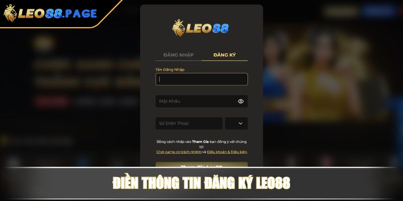 Điền thông tin đăng ký LEO88