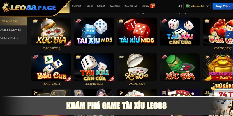 Khám phá game Tài Xỉu LEO88